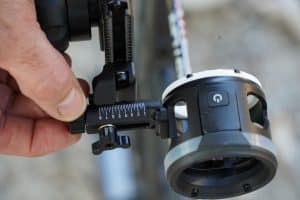 andj2 - North American Bow Hunter Black Gold MODD external sight tape and adjustment scale close-up